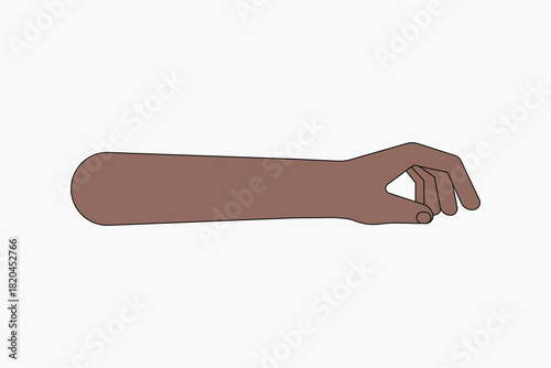 Black hand gesture, flat collage element vector