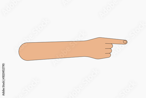 Hand pointing finger, gesture collage element vector