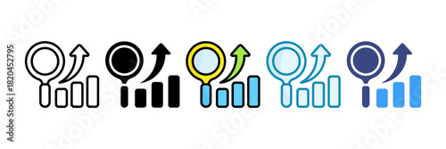 Market Trend Icon Set Multiple Style Collection
