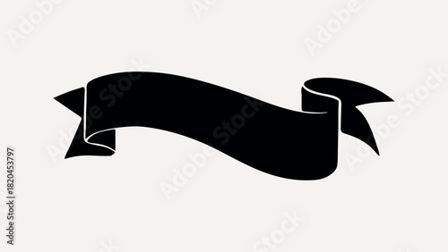 Black ribbon banner illustration vector