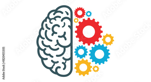 Brain power thinking concept creative idea gears mind intelligence