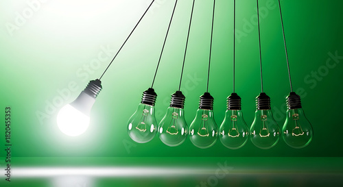 Light bulbs newton's cradle