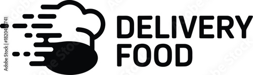 Speedy chef hat food delivery service icon for restaurant app