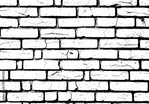 Distressed White Brick Wall Texture Vector - Grunge Industrial Background