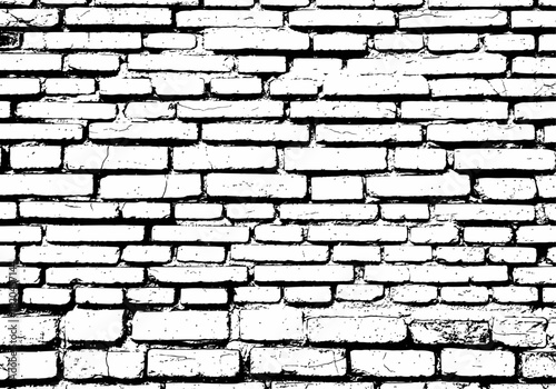 Distressed White Brick Wall Texture Vector - Grunge Industrial Background