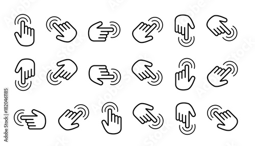 Cursor mouse collection vector set featuring various pointer icons, clicks, arrows, and interaction symbols for UI design, app mockups, web interfaces, and digital projects.