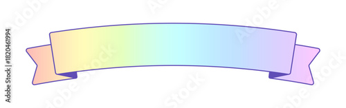 ポップでかわいいコピースペースのある虹色のリボン - フレームやバナー、装飾のデザインパーツ素材