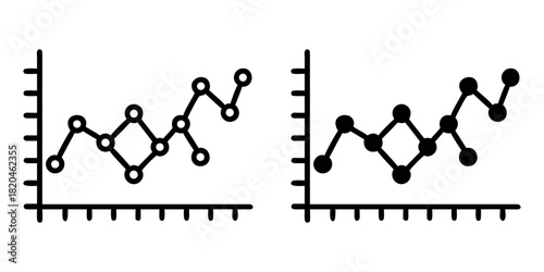 Line Graph Icon for Analytics, Data Trends, Statistics, and Reporting