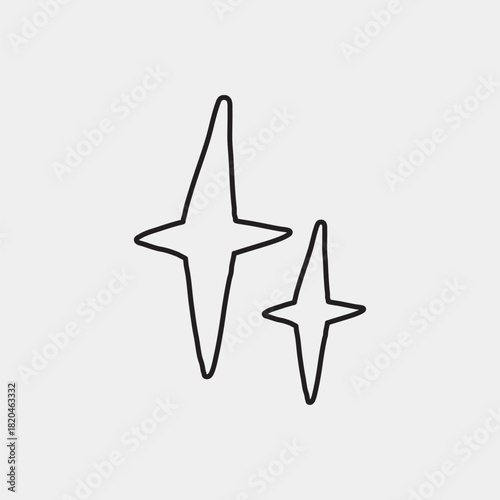 Minimalist sparkle line art vector