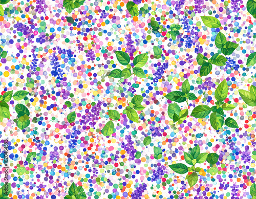 Colorful background with herbal leaves