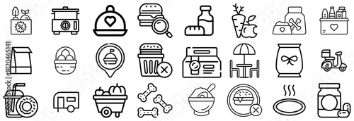 Collection of Food and Delivery Related Icons