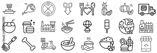 Collection of Food and Delivery Service Icons