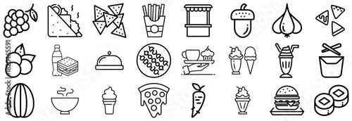 Diverse Food and Drink Icons A Culinary Collection