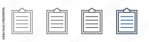 
outline icon set statement with paper clip and document design