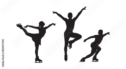 Skaters' outlines against a white background
