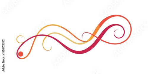 Colorful Abstract Swirls and Flourishes on White Background Keywords: abstract, swirls, flourishes, colorful, design, decorative, elegant, flowing