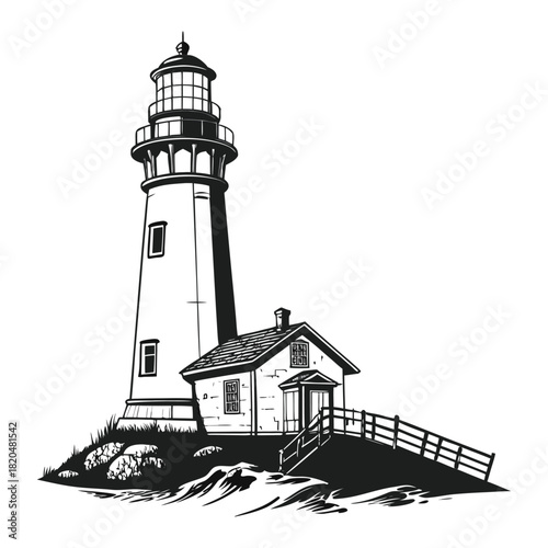 lighthouse on a white background