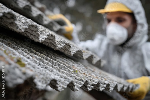 Asbestos removal process conducted in a careful and controlled manner.