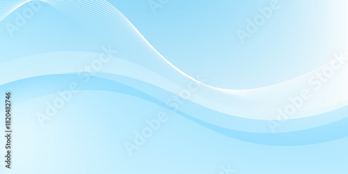 Abstract white wavy glowing lines on a blue background. Futuristic digital high-technology pattern. Health Care concept.eps10