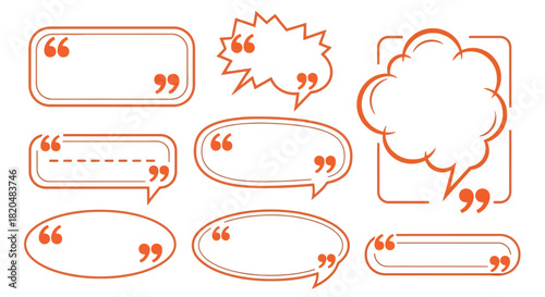 Quote bubble vector set speech bubbles collection quote box design graphic