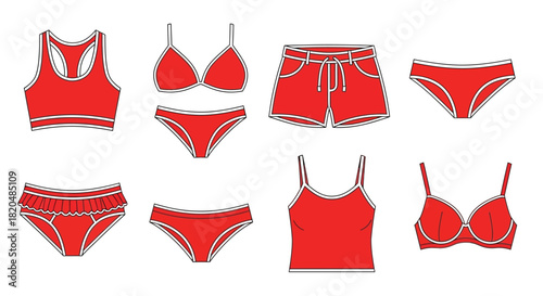 Shop red lingerie sets and swimwear for women online fashion collection
