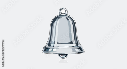 Shiny Silver Bell Icon A Simple Illustration for Notifications, Reminders, and Announcements