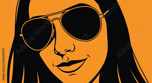 Stylish woman wearing aviator sunglasses with confident expression