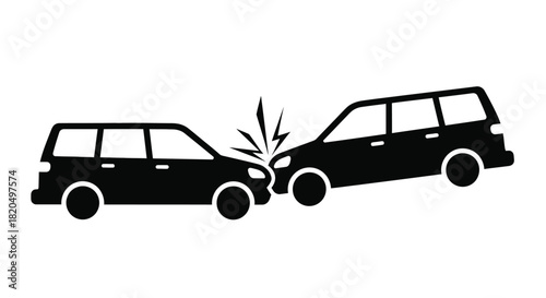 Car accident collision causing damage and insurance claims process