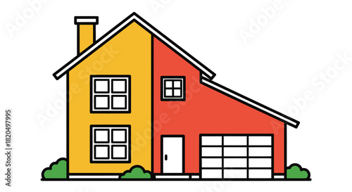 Dreaming of homeownership with this cute yellow and red house