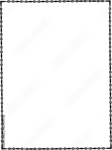 Minimal Black Chain Border Frame on White Background