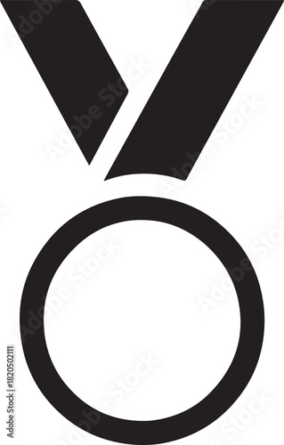 Medal reward icon with star center in bold vector style, ideal for achievement, success, and award themes.