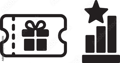 Gift coupon reward icon in bold vector style, perfect for bonus, promotion, discount, and reward themes.