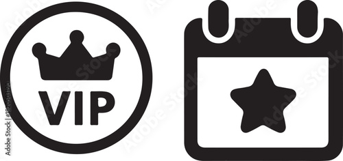VIP reward icon in bold vector style, ideal for premium, loyalty, exclusive benefits and membership themes.