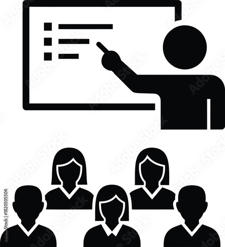 Find training session seminar workshop presentation meeting icon vector eps silhouette