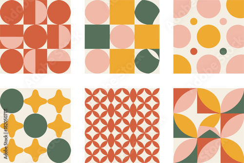 Geometric Mid Century Modern Patterns and Shapes vector untitled