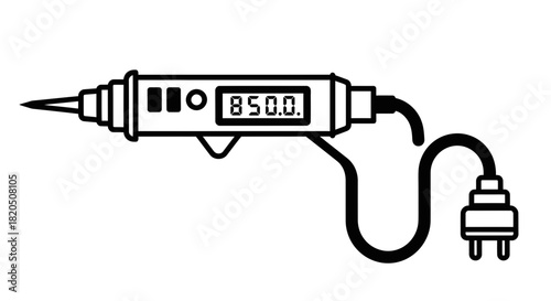 Modern soldering iron with digital display for electronics repair