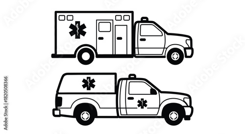Ambulance truck vector illustration for medical emergency services