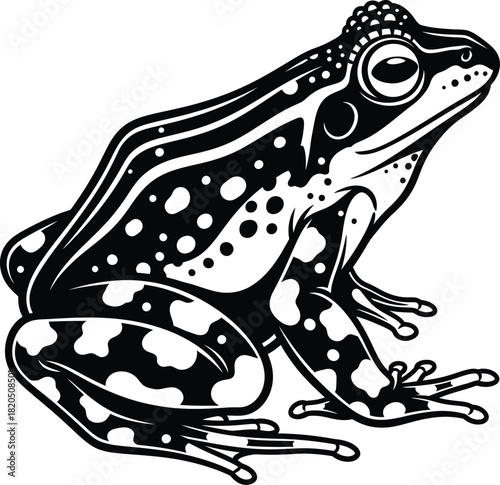 Black and white frog vector illustration amphibian graphic design art eps silhouette