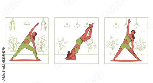 Find balance and wellness with yoga poses in your peaceful home studio