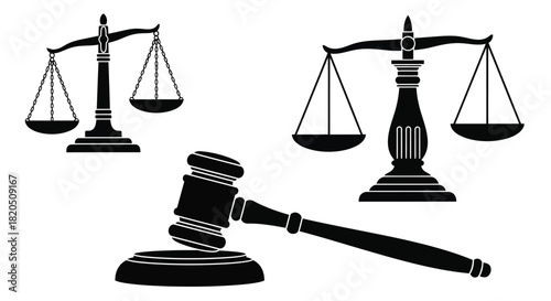 Scales of justice with gavel offer legal symbol for your project