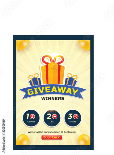 Announcing giveaway winners with festive gift boxes and ribbons