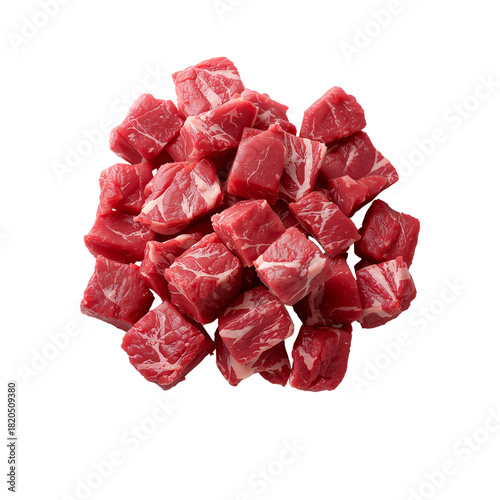 Fresh raw beef cubes, ideal for stews, stir-fries, and hearty meals.
