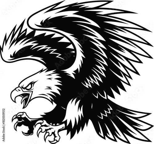Eagle vector flying illustration predatory bird american symbol design eps silhouette