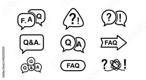 Faq frequently asked questions help support vector illustration