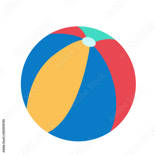 Colorful beach ball illustration featuring bright playful segments, perfect for summer themes, children’s activities, beach graphics, toys, holiday materials, and fun learning resources.