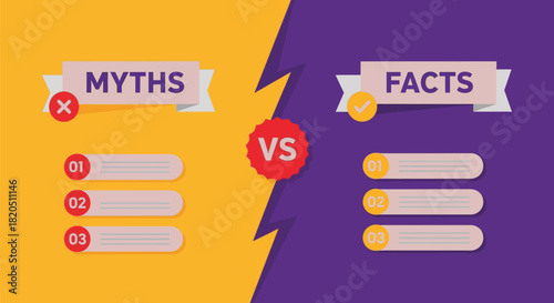 Myths versus facts comparison chart infographic presentation slide