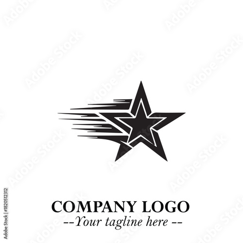 Minimalist Star Logo Symbol in Black on White Background – Modern Vector Shape for Branding & Design