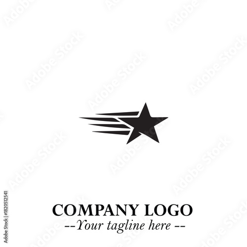 Minimalist Star Logo Symbol in Black on White Background – Modern Vector Shape for Branding & Design