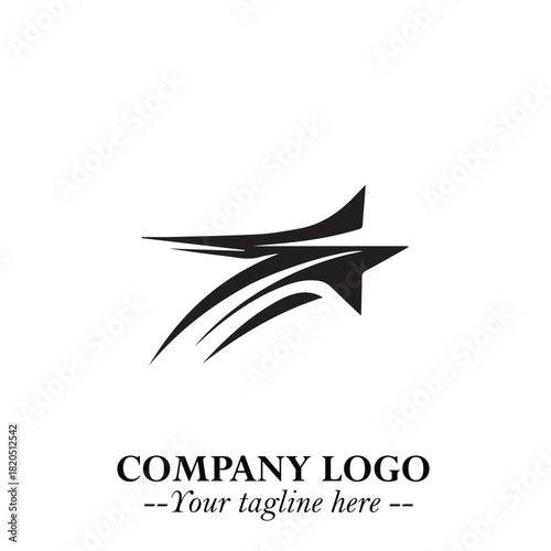 Minimalist Star Logo Symbol in Black on White Background – Modern Vector Shape for Branding & Design