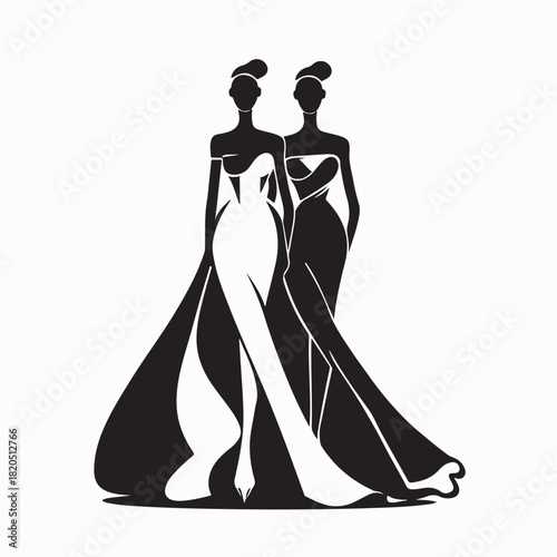 Elegant Fashion Runway Logo Vector on white background